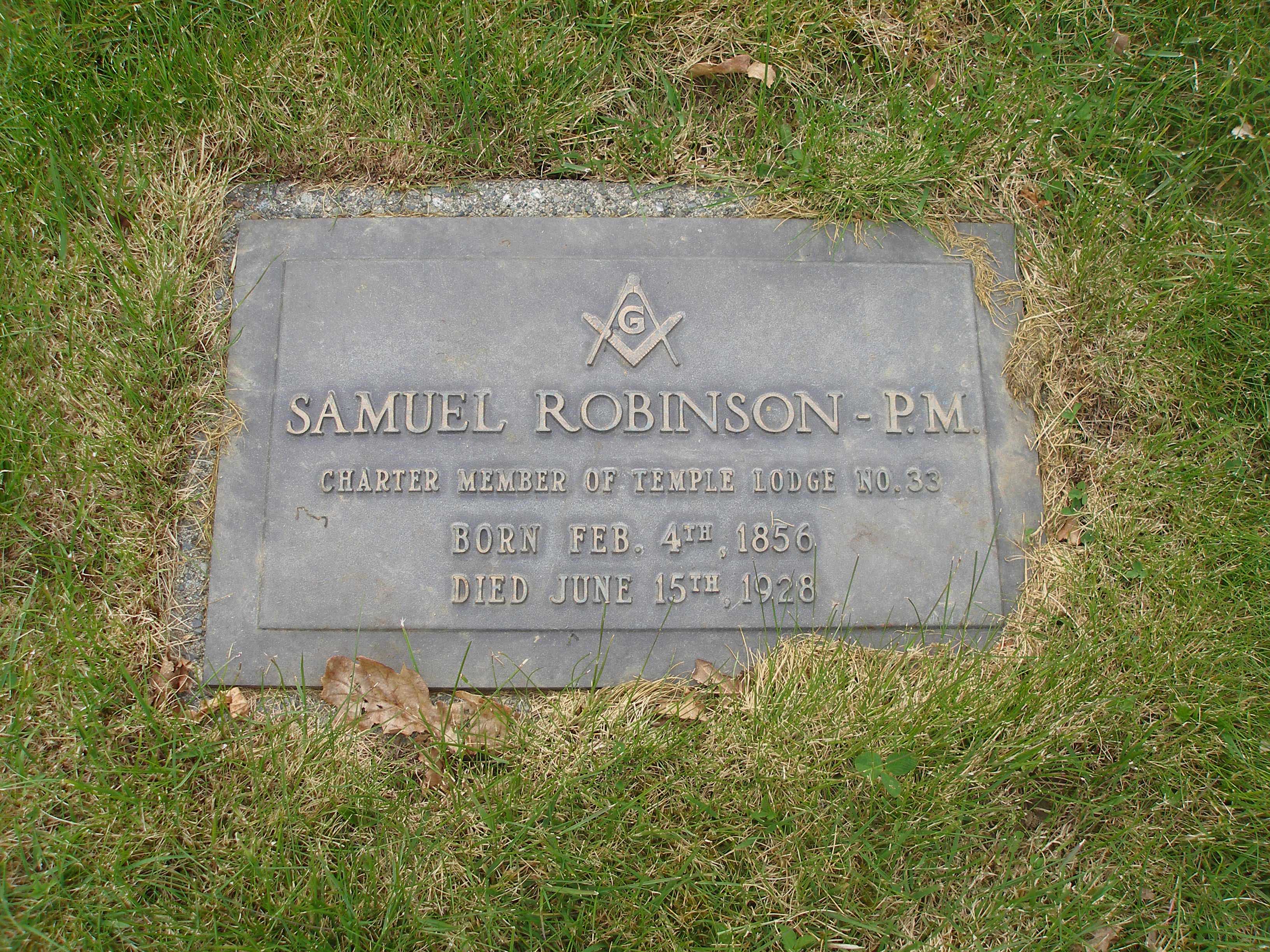 Samuel Robinson Grave marker